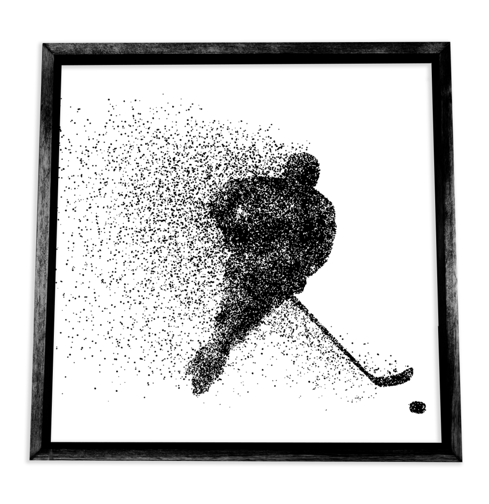 Hockey Player 24" x 24" Print - black frame - DD24X24-005