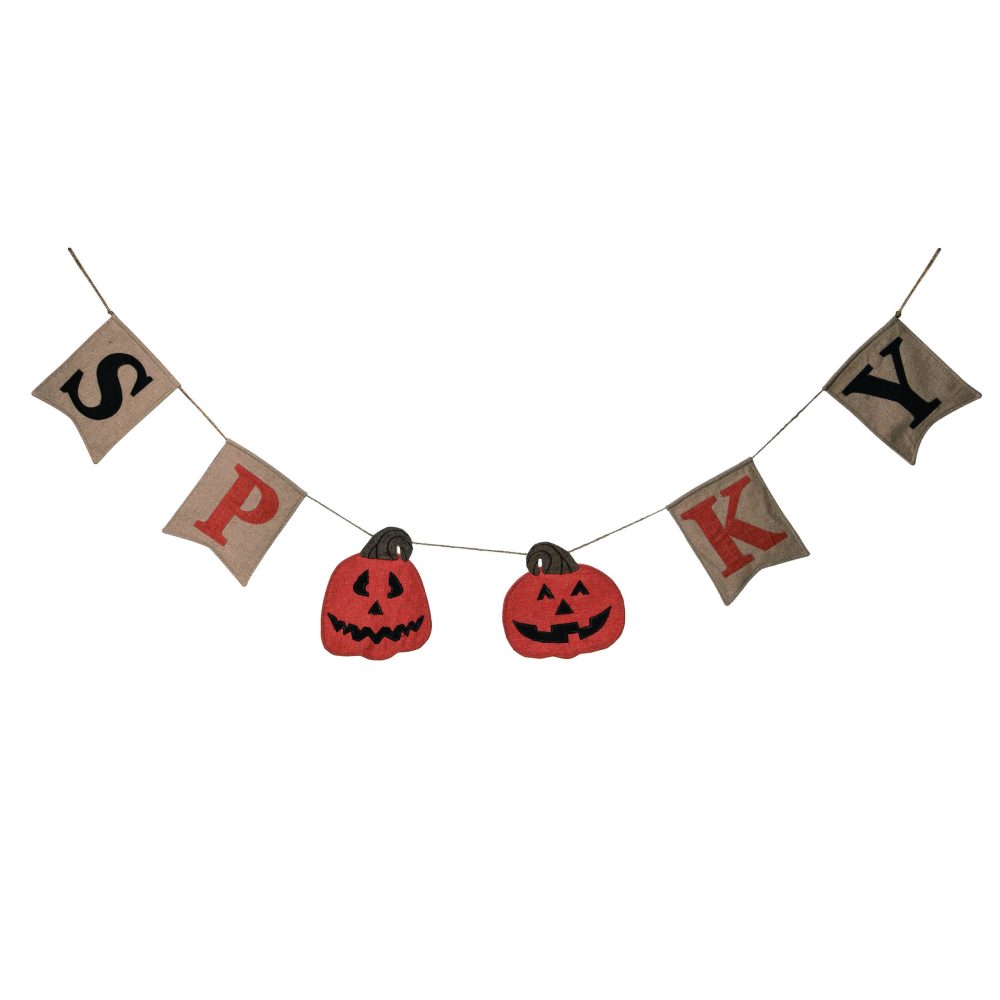 Fabric Spooky Jack-O-Lantern Banner - R0119