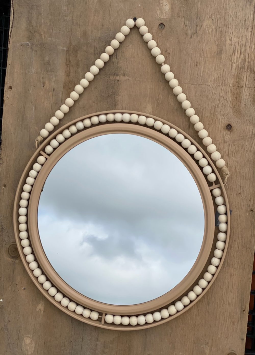 Metal/MDF Beaded Hanging Mirror - L0130