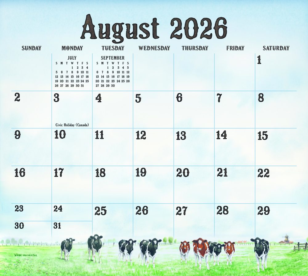 Cows in the Meadow - 2026 Legacy Calendar - WCA100190 - Image 2