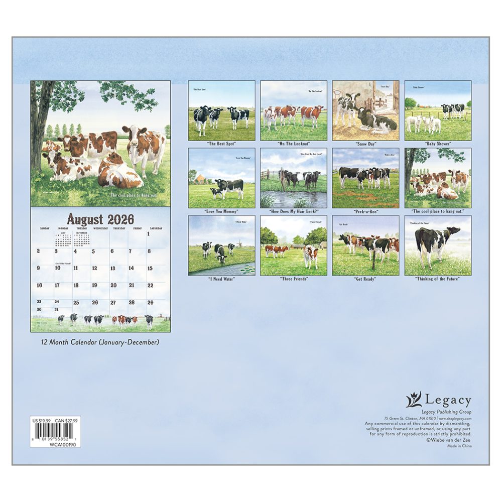 Cows in the Meadow - 2026 Legacy Calendar - WCA100190 - PREORDER ONLY - Image 4