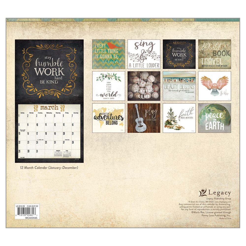 Words to Live By - 2026 Legacy Calendar - WCA101145 - PREORDER ONLY - Image 4