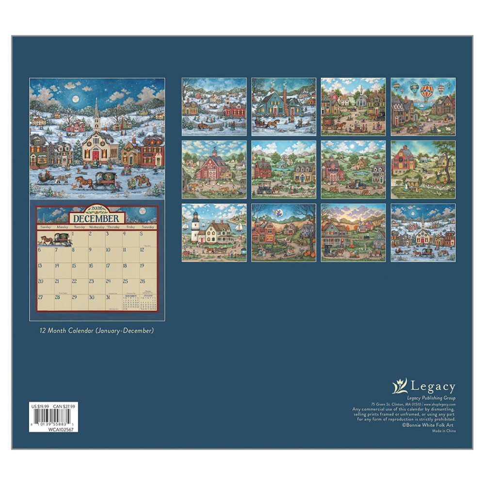 Bonnie White Folk Art - 2026 Legacy Calendar - WCA102567 - PREORDER ONLY - Image 4