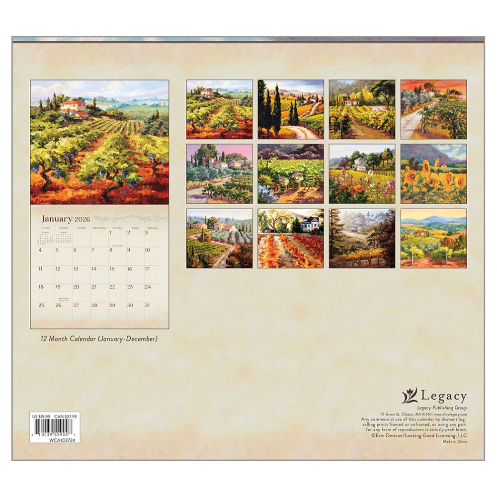 Wine Country - 2026 Legacy Calendar - WCA103724 - PREORDER ONLY - Image 2