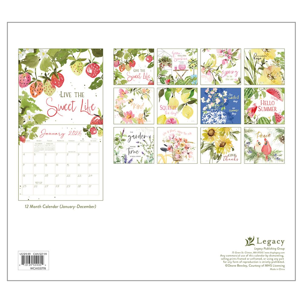 The Sweet Life - 2026 Legacy Calendar - WCA103778 - PREORDER ONLY - Image 2