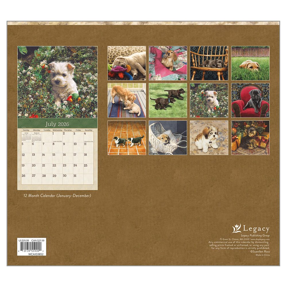 Puppies - 2026 Legacy Calendar - WCA103852 - PREORDER ONLY - Image 2