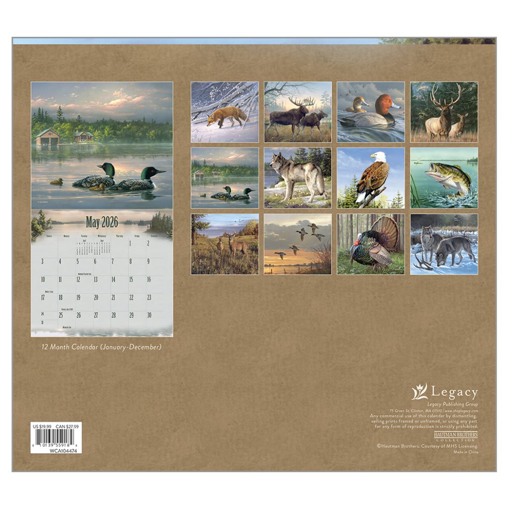Wildlife 2026 Legacy Calendar WCA104474 PREORDER ONLY Dublin Design