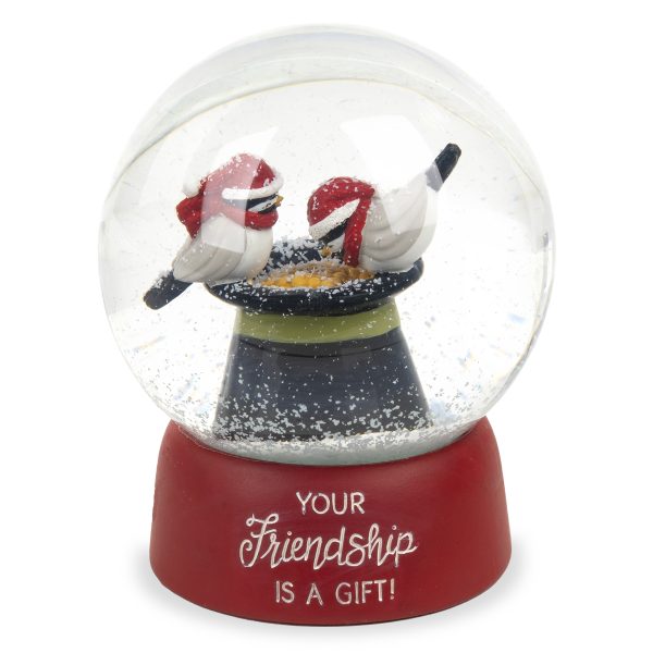 Top Hat with Birds in Santa Cap - Friendship Snow Globe - BB248-14153